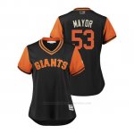 Camiseta Beisbol Mujer San Francisco Giants Austin Slater 2018 Llws Players Weekend Mayor Negro