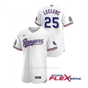 Camiseta Beisbol Hombre Texas Rangers Jose Leclerc Autentico 2020 Primera Blanco