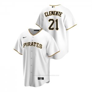 Camiseta Beisbol Hombre Pittsburgh Pirates Roberto Clemente Replica Primera Blanco