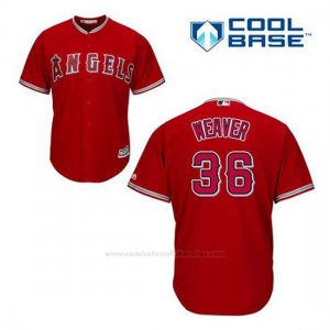 Camiseta Beisbol Hombre Los Angeles Angels Jerojo Weaver 36 Rojo Alterno Cool Base