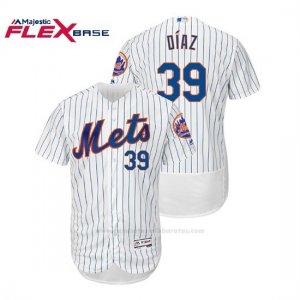 Camiseta Beisbol Hombre New York Mets Edwin Diaz Flex Base Autentico Collezione Home Blanco