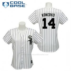 Camiseta Beisbol Hombre Chicago White Sox Paul Konerko 14 Blanco Cool Base