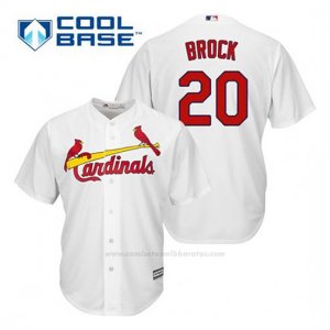 Camiseta Beisbol Hombre St. Louis Cardinals Lou Brock 20 Blanco 1ª Cool Base