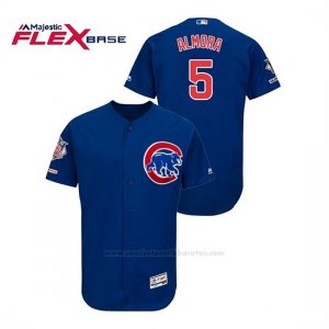 Camiseta Beisbol Hombre Chicago Cubs Albert Almora Jr 150th Aniversario Patch Flex Base Azul