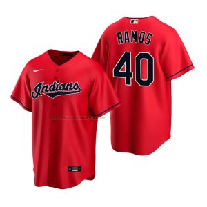 Camiseta Beisbol Hombre Cleveland Indians Wilson Ramos Replica Alterno Rojo