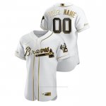 Camiseta Beisbol Hombre Atlanta Braves Personalizada Golden Edition Authentic Blanco