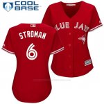 Camiseta Beisbol Mujer Toronto Blue Jays 6 Marcus Stroman Scarlet 2017 Cool Base
