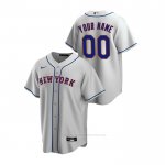 Camiseta Beisbol Hombre New York Mets Personalizada Replica Road Gris