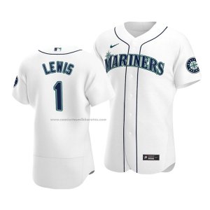 Camiseta Beisbol Hombre Seattle Mariners Kyle Lewis Autentico Primera Blanco