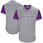 Camiseta Beisbol Hombre Colorado Rockies Players Weekend 2017 Personalizada Gris
