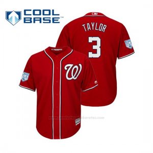 Camiseta Beisbol Hombre Washington Nationals Michael A. Taylor Cool Base Entrenamiento de Primavera 2019 Rojo
