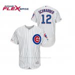 Camiseta Beisbol Hombre Chicago Cubs Kyle Schwarber 150th Aniversario Patch Autentico Flex Base Blanco Azul