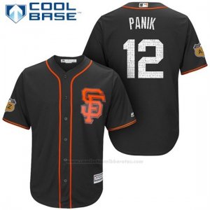 Camiseta Beisbol Hombre San Francisco Giants Joe Panik San Francisco Negro 2017 Entrenamiento de Primavera Cool Base Jugador