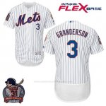 Camiseta Beisbol Hombre New York Mets Curtis Granderson Blanco Flex Base With Piazza