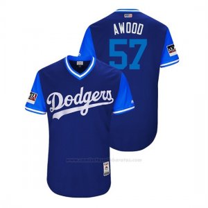 Camiseta Beisbol Hombre Los Angeles Dodgers Alex Wood 2018 Llws Players Weekend Awood Royal