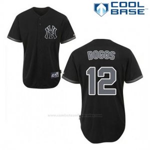 Camiseta Beisbol Hombre New York Yankees Wade Boggs 12 Negro Fashion Cool Base