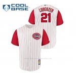 Camiseta Beisbol Hombre Cincinnati Reds Michael Lorenzen Throwback 1961 Cool Base Blanco Rojo