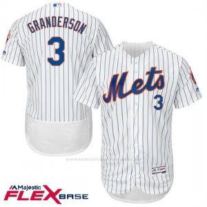 Camiseta Beisbol Hombre New York Mets Curtis Granderson Blanco Flex Base Autentico Coleccion