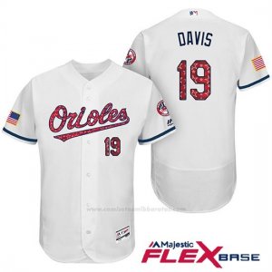 Camiseta Beisbol Hombre Baltimore Orioles 2017 Estrellas Y Rayas 19 Chris Davis Blanco Flex Base