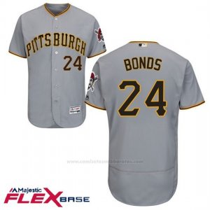 Camiseta Beisbol Hombre Pittsburgh Pirates Barry Bonds Autentico Coleccion Flex Base Gris Jugador