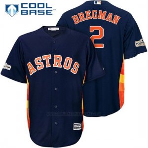 Camiseta Beisbol Hombre Houston Astros 2017 Postemporada Alex Bregman Azul Cool Base