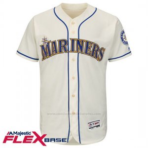 Camiseta Beisbol Hombre Seattle Mariners Blank Crema Flex Base Autentico Coleccion