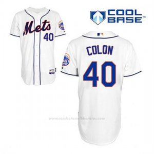 Camiseta Beisbol Hombre New York Mets Bartolo Colon 40 Blanco Alterno Cool Base