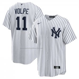 Camiseta Beisbol Hombre New York Yankees Anthony Volpe Primera Replica Blanco