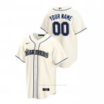 Camiseta Beisbol Hombre Seattle Mariners Personalizada Replica Alterno Crema