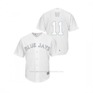 Camiseta Beisbol Hombre Toronto Blue Jays Bo Bichette 2019 Players Weekend Replica Blanco