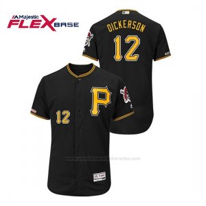 Camiseta Beisbol Hombre Pittsburgh Pirates Corey Dickerson 150th Aniversario Patch Autentico Flex Base Negro