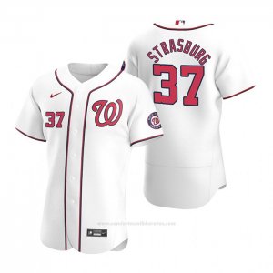Camiseta Beisbol Hombre Washington Nationals Stephen Strasburg Autentico Primera 2020 Blanco