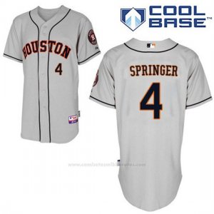 Camiseta Beisbol Hombre Houston Astros George Springer Autentico Coleccion Gris Cool Base