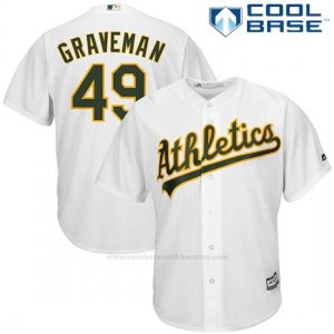 Camiseta Beisbol Hombre Oakland Athletics Kendall Graveman Blanco Cool Base