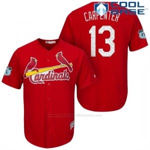 Camiseta Beisbol Hombre St. Louis Cardinals Matt Carpenter Scarlet 2017 Entrenamiento de Primavera Cool Base Jugador