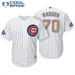 Camiseta Beisbol Hombre Chicago Cubs 70 Joe Maddon Blanco Oro Program Cool Base