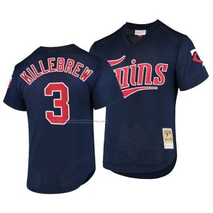 Camiseta Beisbol Hombre Minnesota Twins Harmon Killebrew Cooperstown Collection Batting Practice Mesh Azul