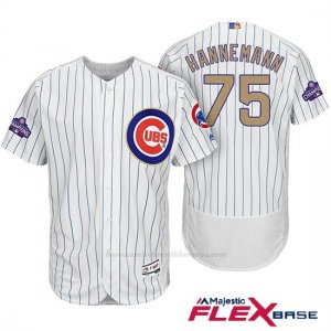 Camiseta Beisbol Hombre Chicago Cubs 75 Jacob Hannemann Blanco Oro Program Flex Base