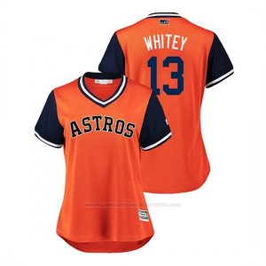 Camiseta Beisbol Mujer Houston Astros Tyler Blanco 2018 Llws Players Weekend Blancoy Orange