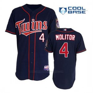 Camiseta Beisbol Hombre Minnesota Twins Paul Molitor 4 Azul Azul Alterno 1ª Cool Base