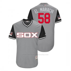 Camiseta Beisbol Hombre Chicago White Sox Miguel Gonzalez 2018 Llws Players Weekend El Mariachi Gris