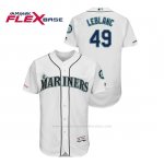 Camiseta Beisbol Hombre Seattle Mariners Wade Leblanc 150th Aniversario Patch Flex Base Blanco