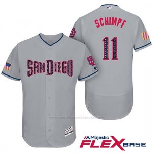 Camiseta Beisbol Hombre San Diego Padres 2017 Estrellas y Rayas Ryan Schimpf Gris Flex Base