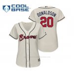 Camiseta Beisbol Mujer Atlanta Braves Josh Donaldson Cool Base Majestic Alternato 2019 Crema