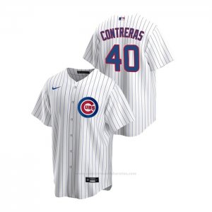 Camiseta Beisbol Hombre Chicago Cubs Willson Contreras Replica Primera Blanco