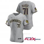 Camiseta Beisbol Hombre Milwaukee Brewers Josh Hader Autentico 2020 Road Gris