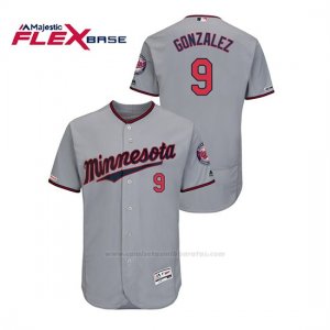 Camiseta Beisbol Hombre Minnesota Twins Marwin Gonzalez 150th Aniversario Patch Autentico Flex Base Gris