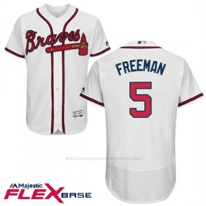 Camiseta Beisbol Hombre Atlanta Braves 5 Frojodie Freeman Autentico Coleccion Flex Base Blanco