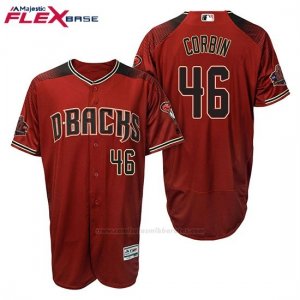 Camiseta Beisbol Hombre Arizona Diamondbacks 46 Patrick Corbin Rojo Negro Alterno 20 Aniversario Flex Base