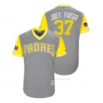Camiseta Beisbol Hombre San Diego Padres Joey Lucchesi 2018 Llws Players Weekend Joey Fuego Gris